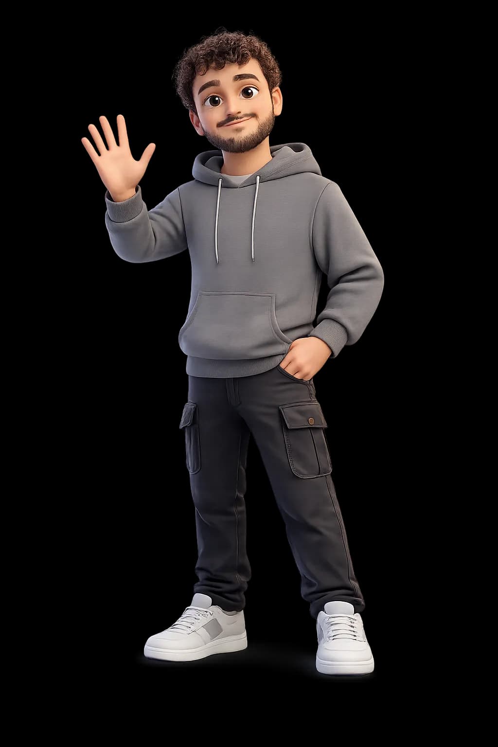 3D character waving hello